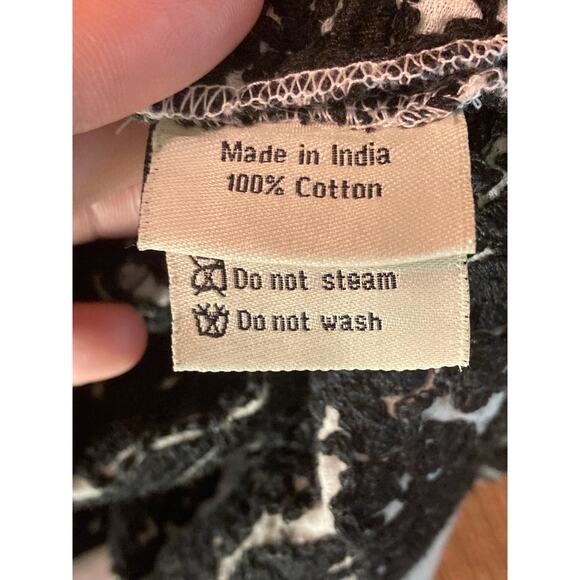 Suno Embroidered Top Cotton Black & White Damask Floral Print ~ Sz M /2 ~ Lovely - Picture 6 of 7
